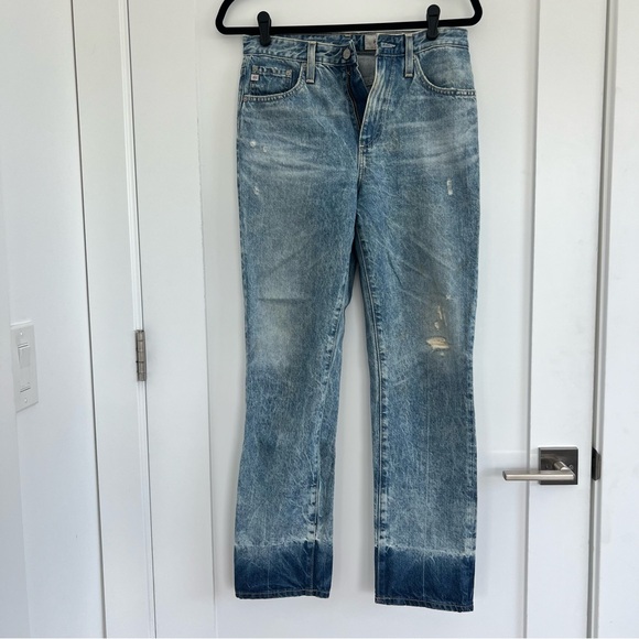 AG Phoebe Dip Dyed Tapered Jeans - Picture 1 of 13